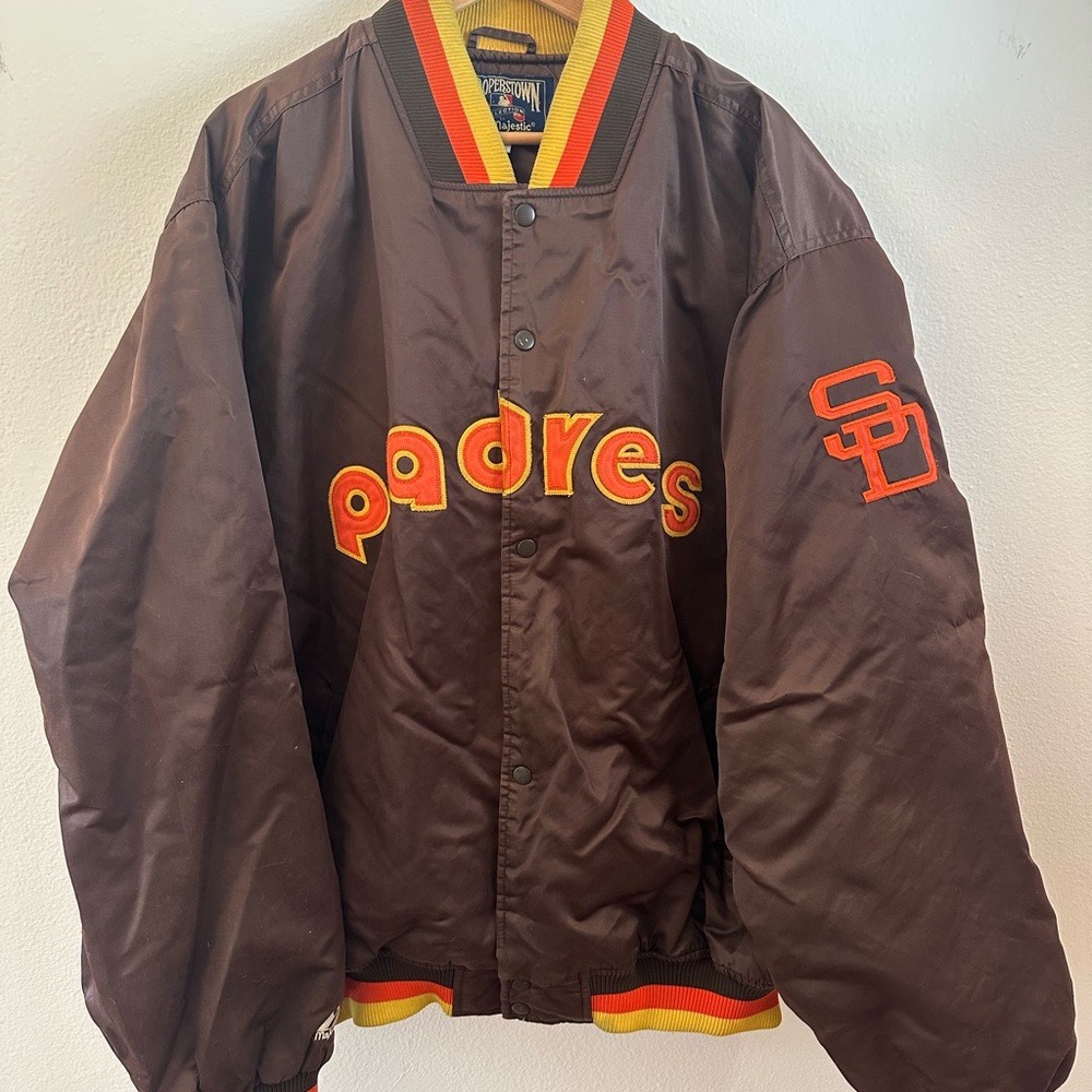 Vintage Padres 3XL Satin Look Cooperstown Bomber Jacket